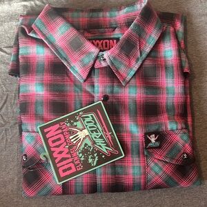 Dixxon Men's XXL Shreddy Pink, Blue & Black Flannel New With Tags. No bag.